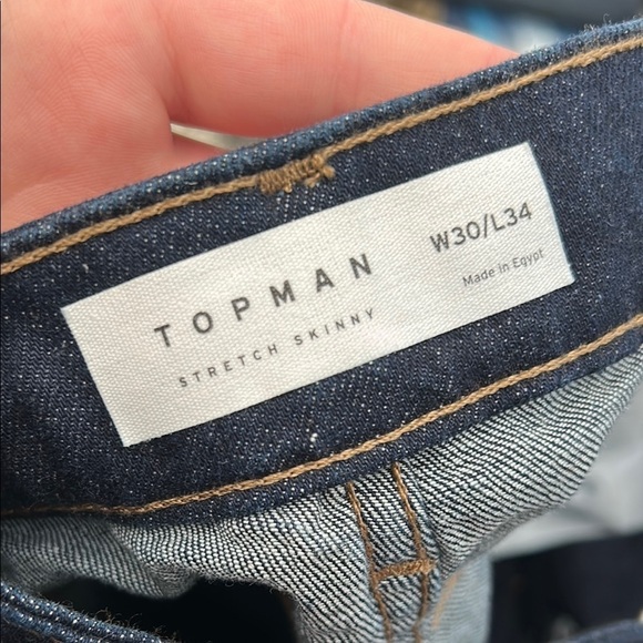 Topman Blue Skinny Jeans Modern Sleek Fit - Picture 2 of 7